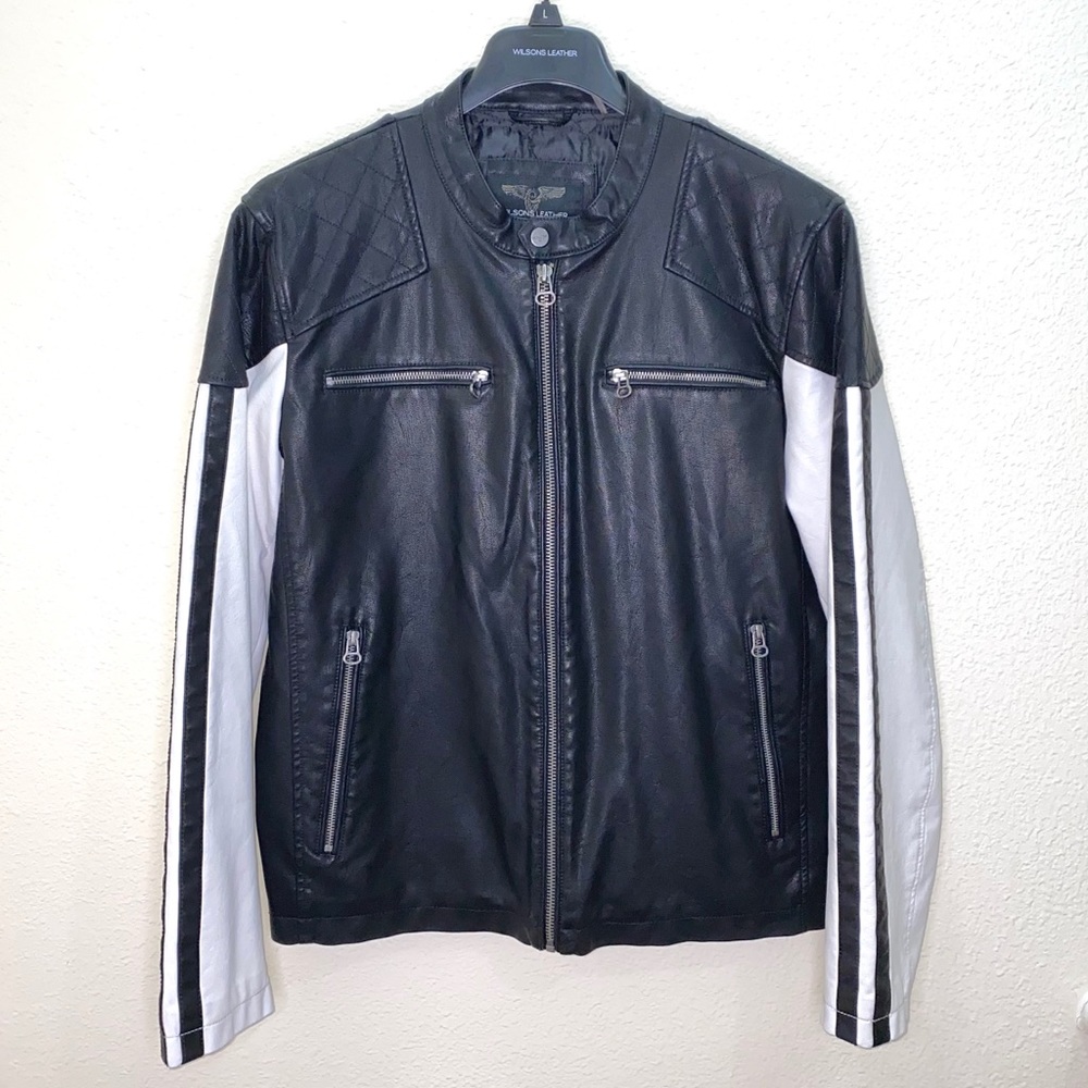 Wilson’s Leather Men’s Faux Leather Moto Jacket, L
